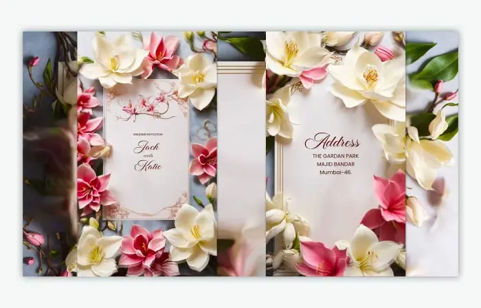 Royal 3D Floral Wedding E-Invitation Card Instagram Story